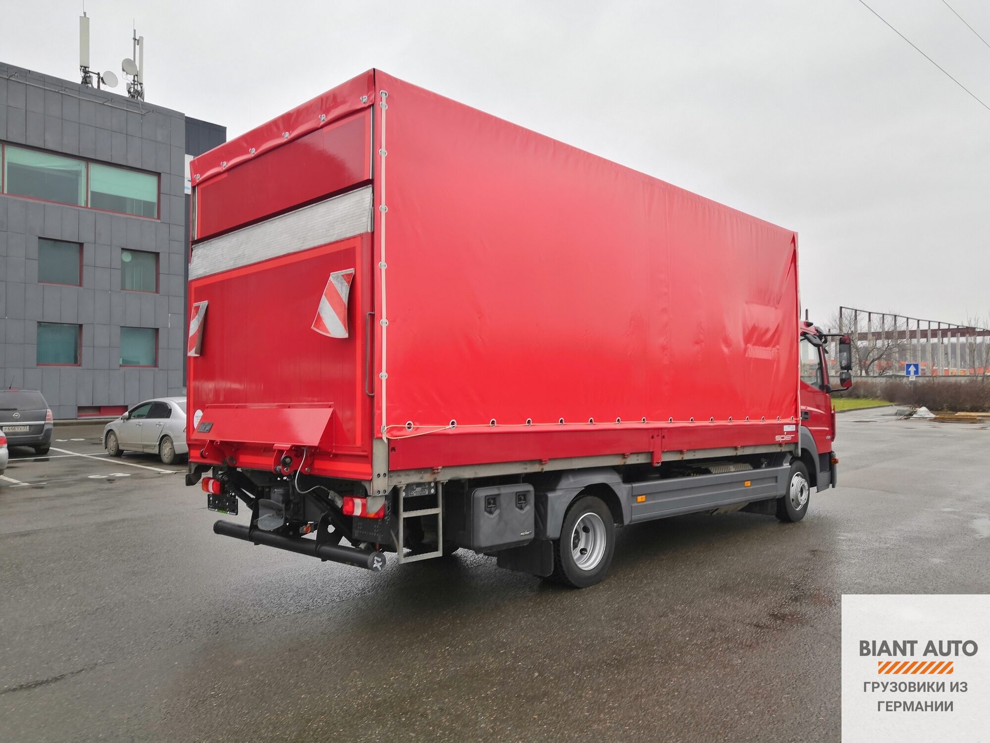 Mercedes Atego 818 L 2015 г.в., тентованный, д. 6,1м с гидробортом, из  Германии. Компания BIANT AUTO Грузовики из Германии