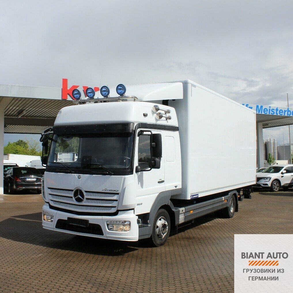 Mercedes Atego 823 2017 г.в., со спальником, фургон 6,4м с гидробортом ,  кабина мегаспейс , из Германии. Компания BIANT AUTO Грузовики из Германии